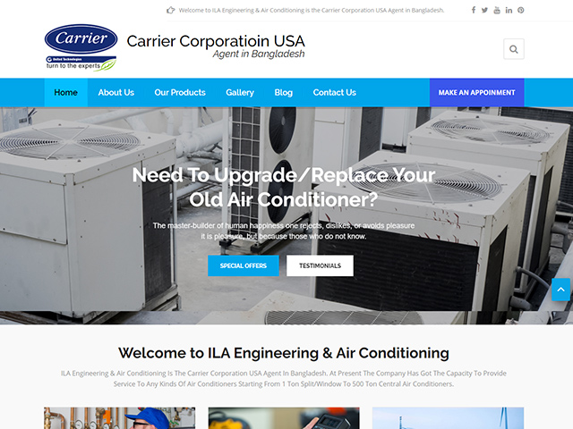 Making Website for Carrier Corporatioin USA (Agent in Bangladesh)